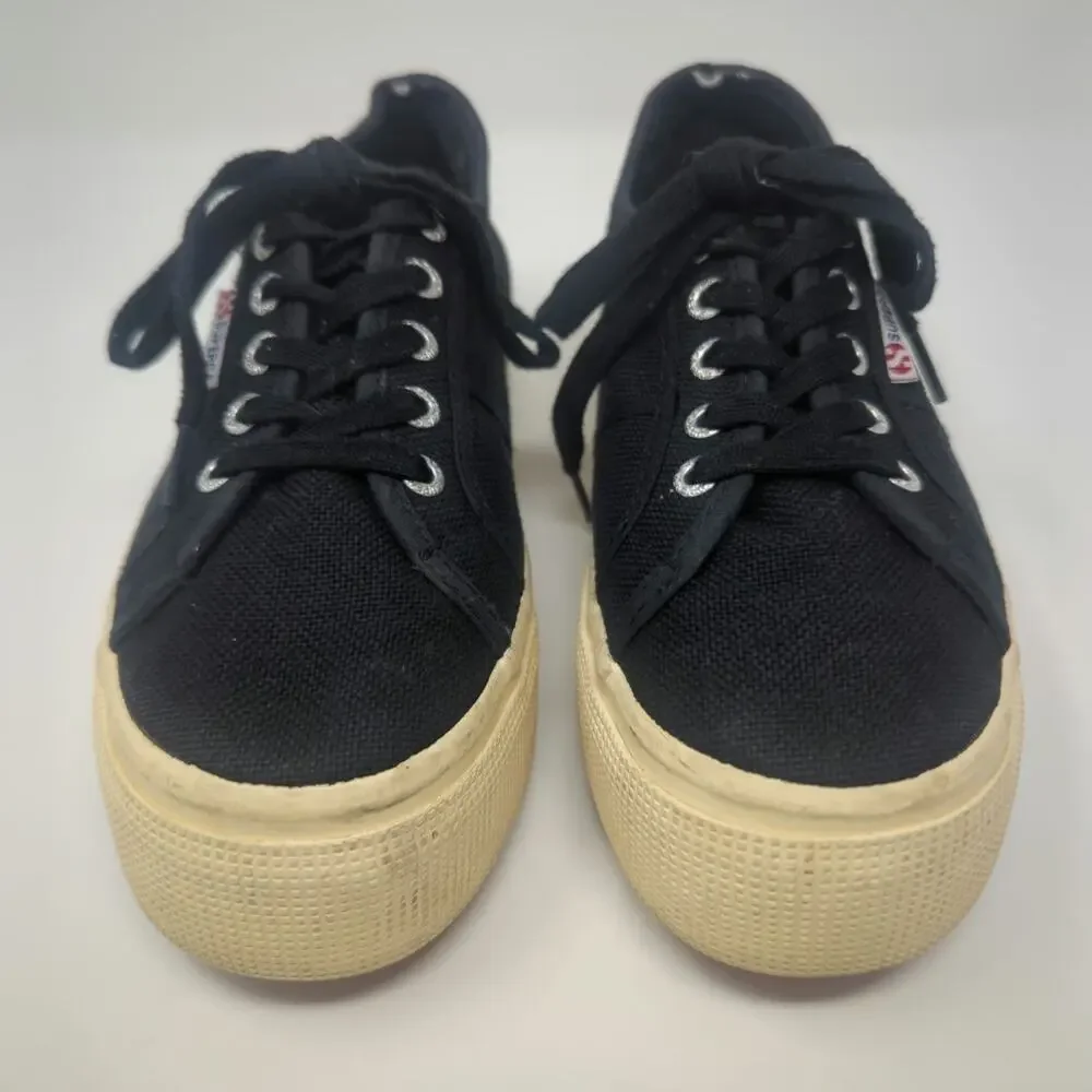 Superga 2790 Platform Black Sneaker Womens Size 7